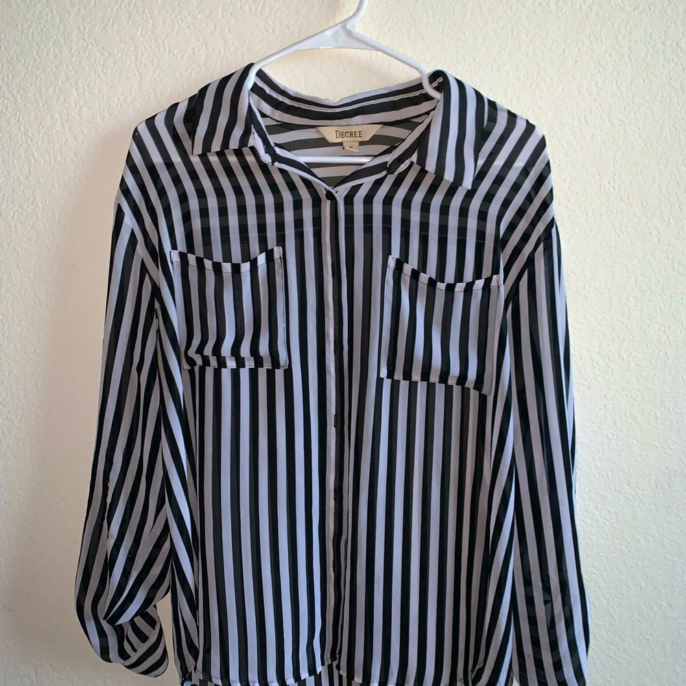 Black and white striped, kind of see through.